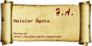 Heisler Ágota névjegykártya