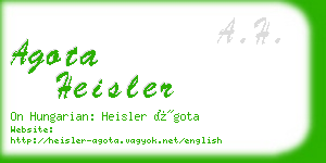agota heisler business card